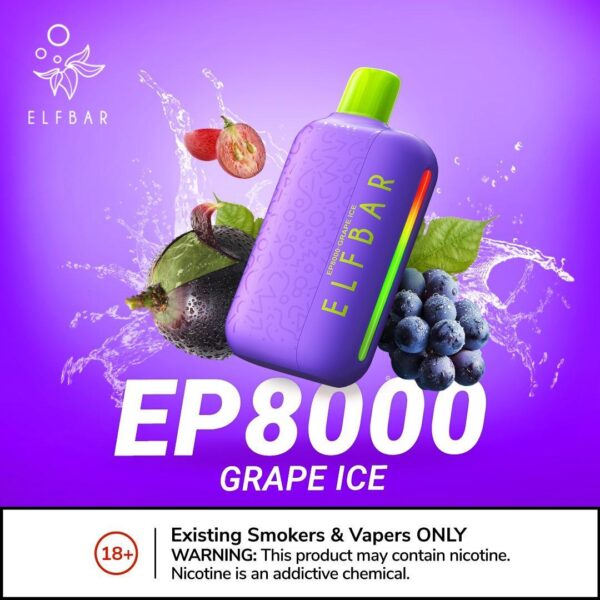 ELF BAR 8000 PUFFS 5% GRAPE ICE