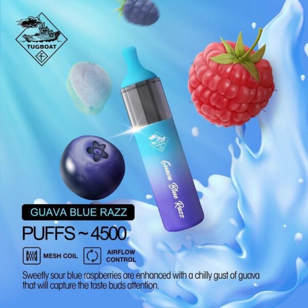 TUGBOAT EVO 5% 4500 GUAVA BLUE RAZZ