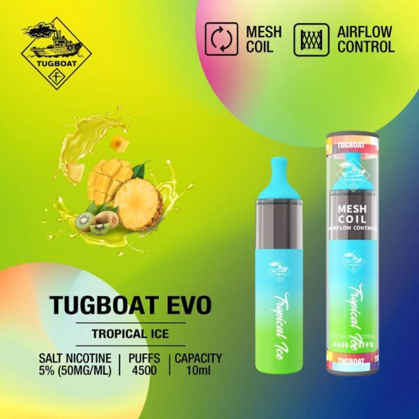 TUGBOAT EVO 5% 4500 TROPICAL ICE