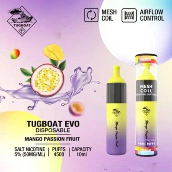 TUGBOAT EVO 5% 4500 MANGO PASSION FRUIT