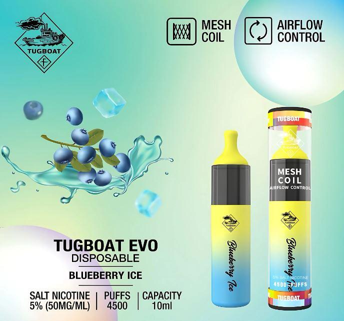 TUGBOAT EVO 5% 4500 BLUEBERRY ICE