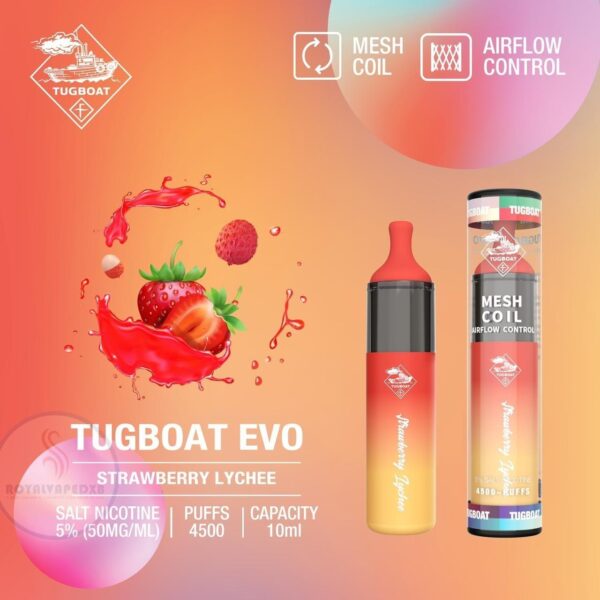 TUGBOAT EVO 5% 4500 STRAWBERRY LYCHEE