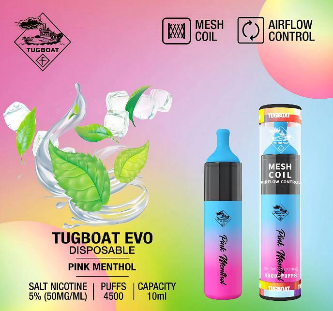 TUGBOAT EVO 5% 4500 PINK MENTHOL