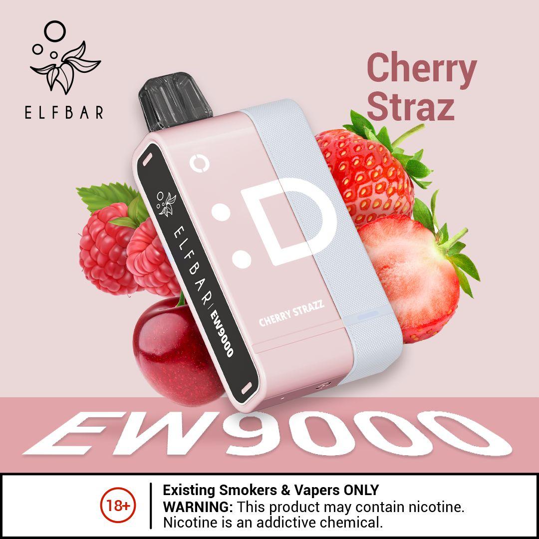 ELF BAR 9000 PUFFS POD SYSTEM 5% CHERRY STRAZ