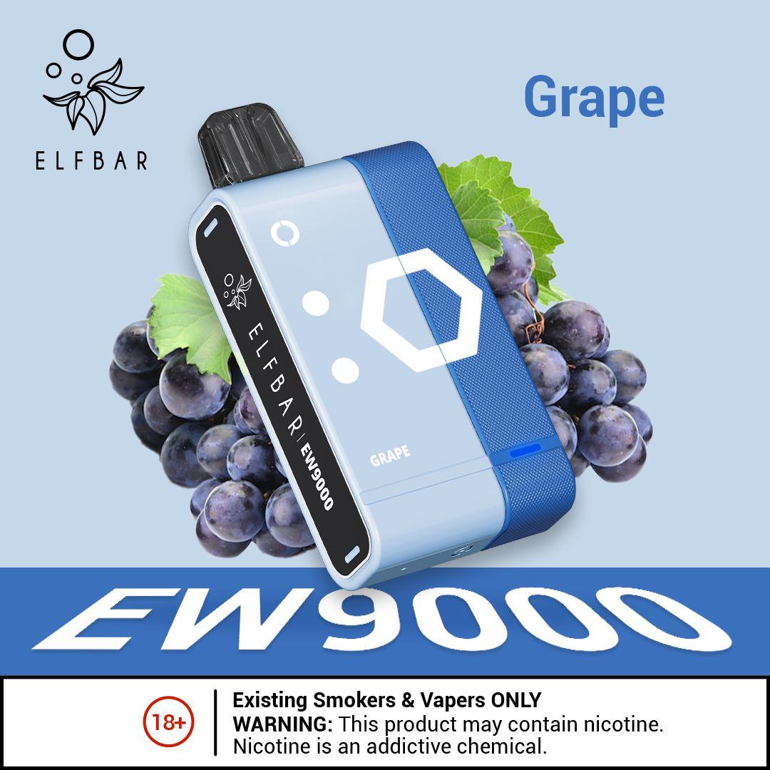 ELF BAR 9000 PUFFS POD SYSTEM 5% GRAPE