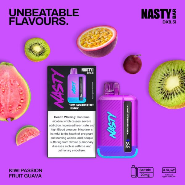 NASTY 2% 8500 PUFFS KIWI PASSION FRUIT GUAVA