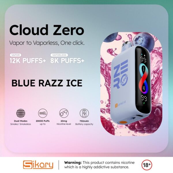 Sikary Cloud Zero – Blue Razz Ice
